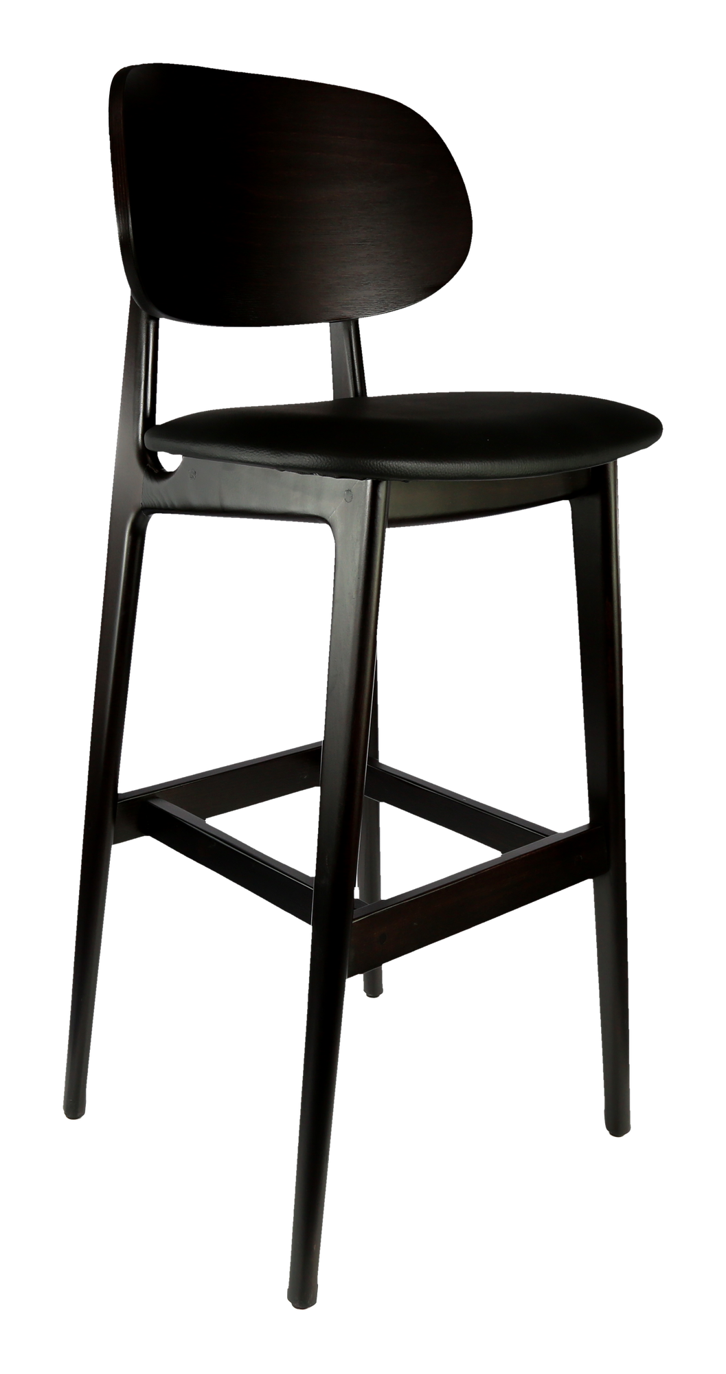 Durafurn Ban Barstool - Black Dolaro Vinyl Seat - Wenge H Frame