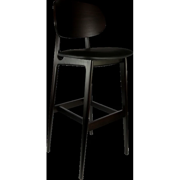 Durafurn Ban Barstool - Black Dolaro Vinyl Seat - Wenge H Frame