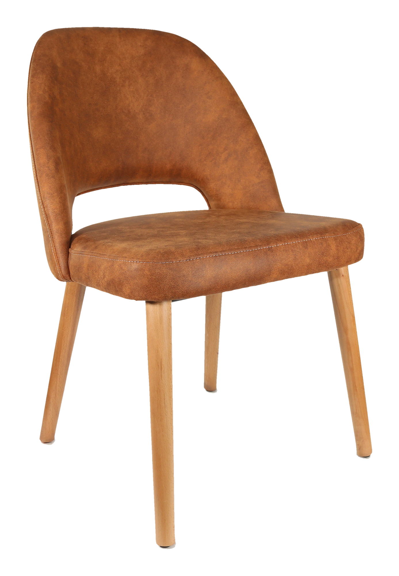 Durafurn Semifreddo Chair - Trojan Oak Legs/Tan Fabric