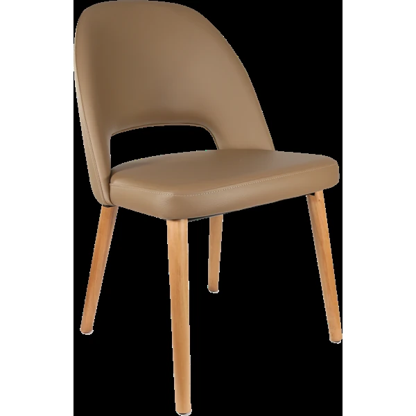 Durafurn Semifreddo Chair - Trojan Oak Legs/Taupe Vinyl