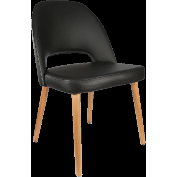 Durafurn Semifreddo Chair - Trojan Oak Legs/Black Vinyl