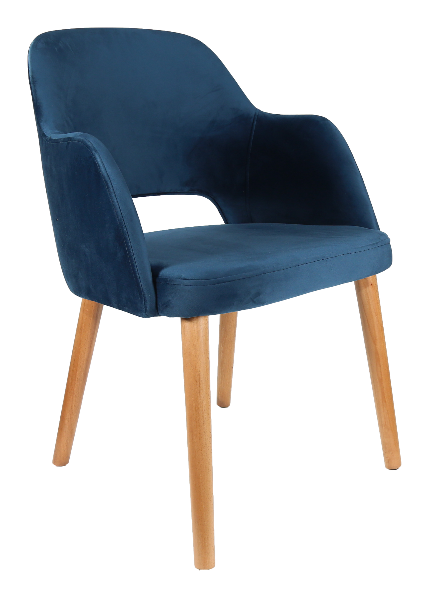 Durafurn Sorbet Chair - Trojan Oak Legs/Denim Velvet
