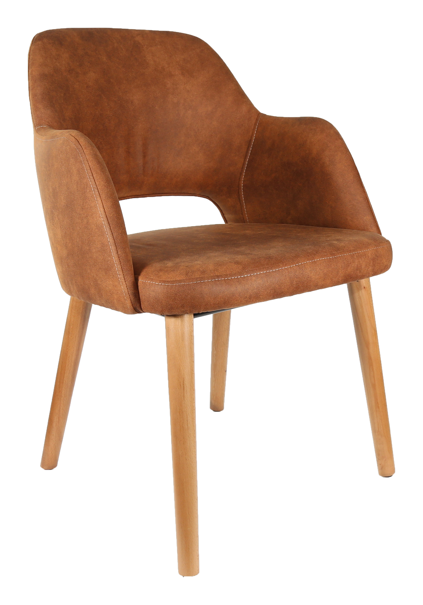Durafurn Sorbet Chair - Trojan Oak Legs/Tan Premium Vinyl