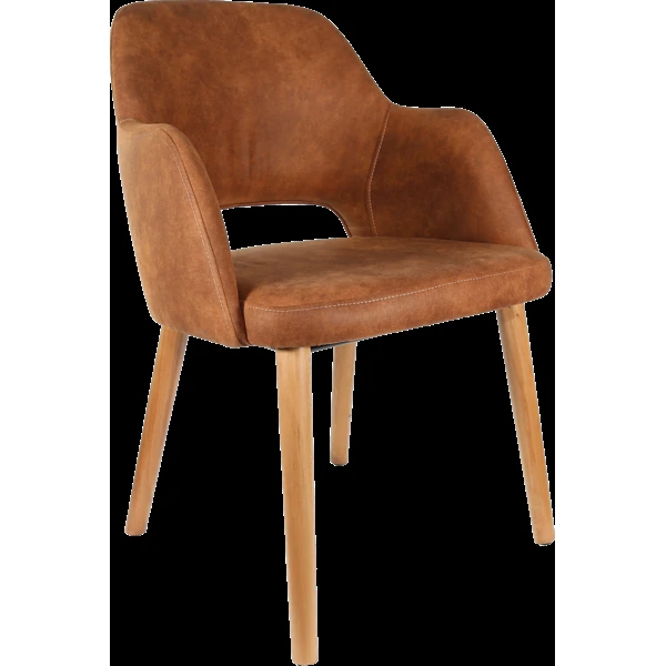 Durafurn Sorbet Chair - Trojan Oak Legs/Tan Premium Vinyl