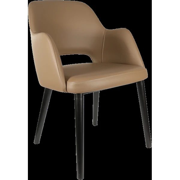 Durafurn Sorbet Chair - Black Legs/Taupe Vinyl