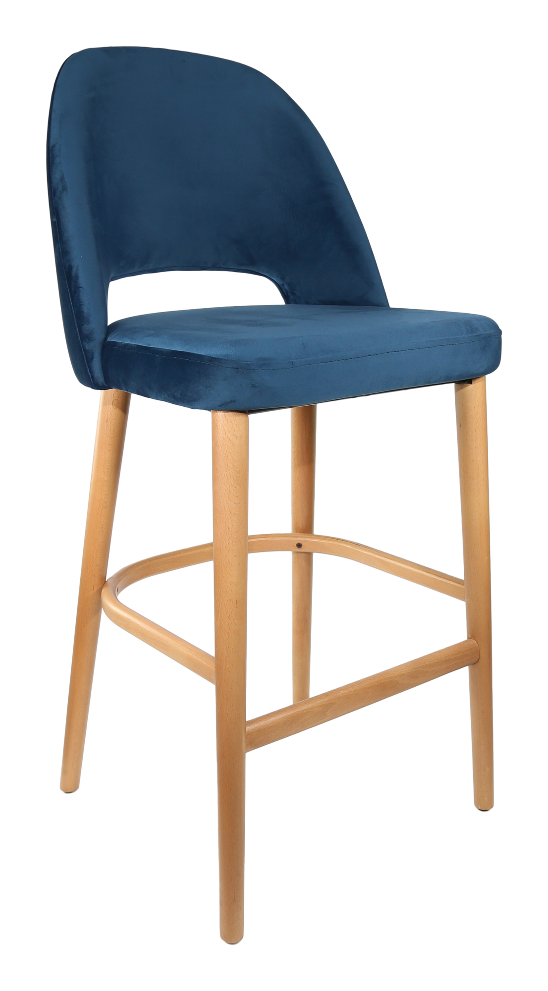 Durafurn Semifreddo Stool - Trojan Oak Legs/Denim Velvet