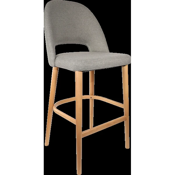 Durafurn Semifreddo Stool - Trojan Oak Legs/Taupe Woven Fabric