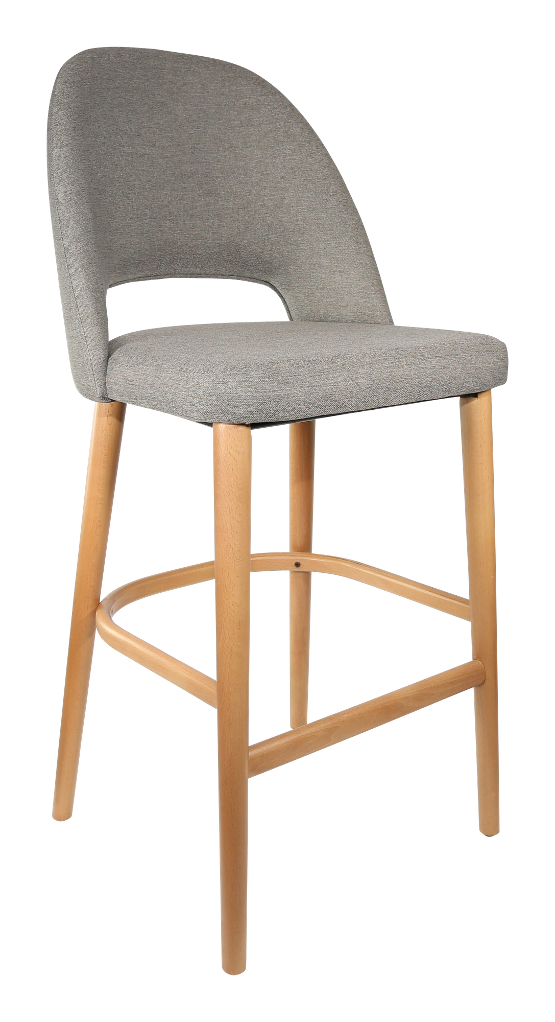 Durafurn Semifreddo Stool - Trojan Oak Legs/Taupe Woven Fabric