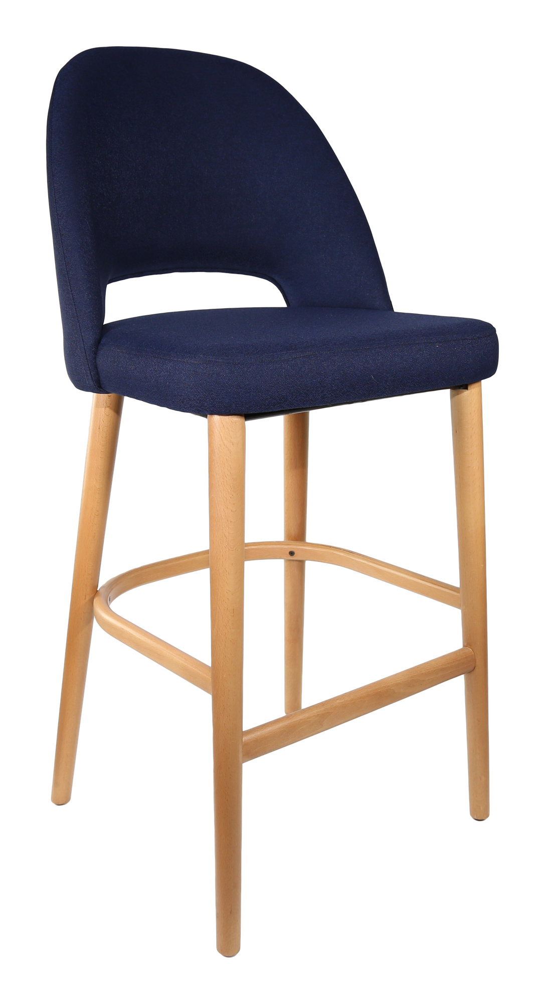 Durafurn Semifreddo Stool - Trojan Oak Legs/Navy Woven Fabric