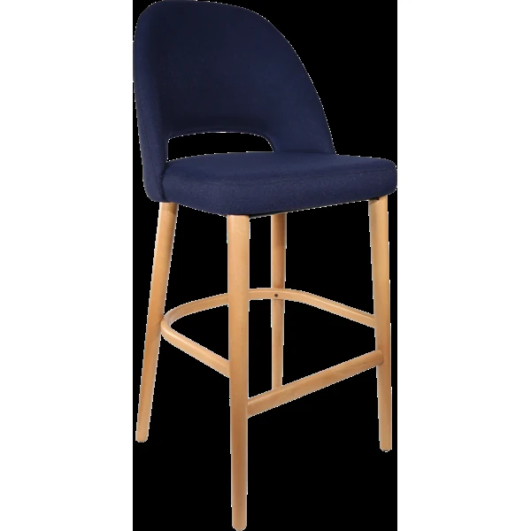 Durafurn Semifreddo Stool - Trojan Oak Legs/Navy Woven Fabric