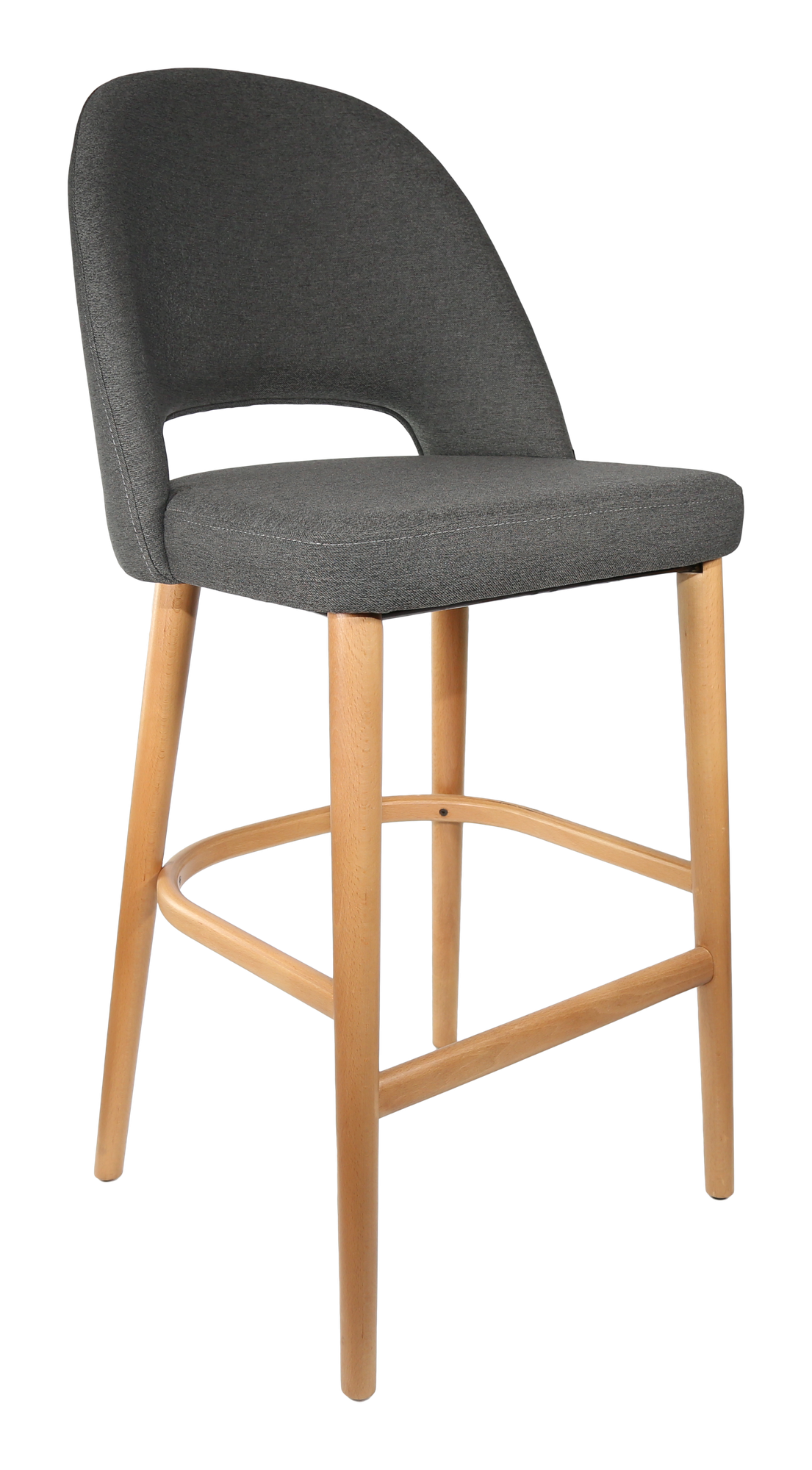 Durafurn Semifreddo Stool - Trojan Oak Legs/Anthracite Woven Fabric