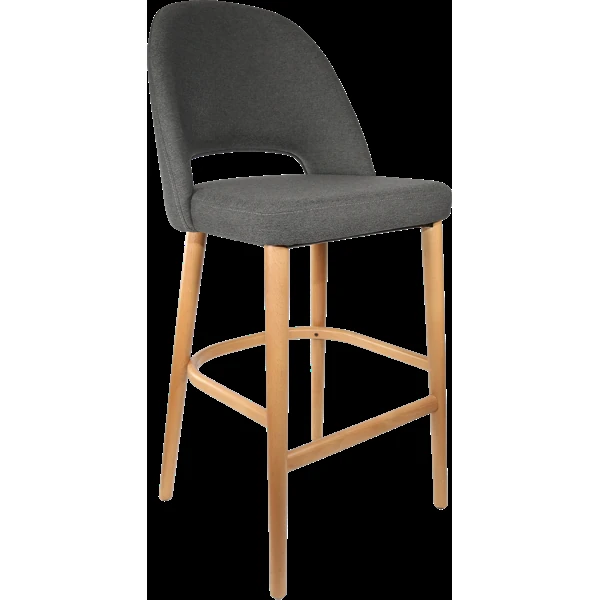Durafurn Semifreddo Stool - Trojan Oak Legs/Anthracite Woven Fabric