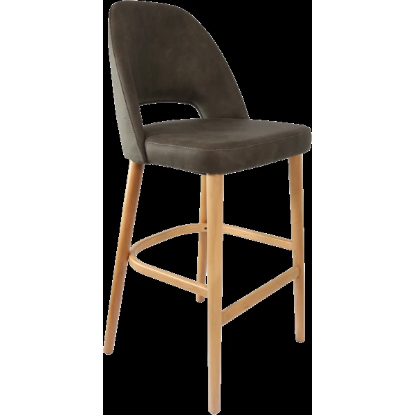 Durafurn Semifreddo Stool - Trojan Oak Legs/Charcoal Fabric