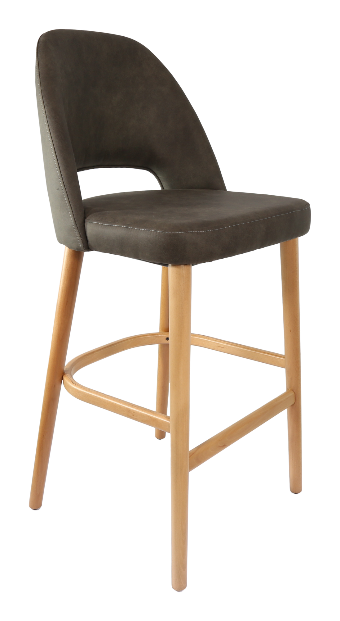 Durafurn Semifreddo Stool - Trojan Oak Legs/Charcoal Fabric