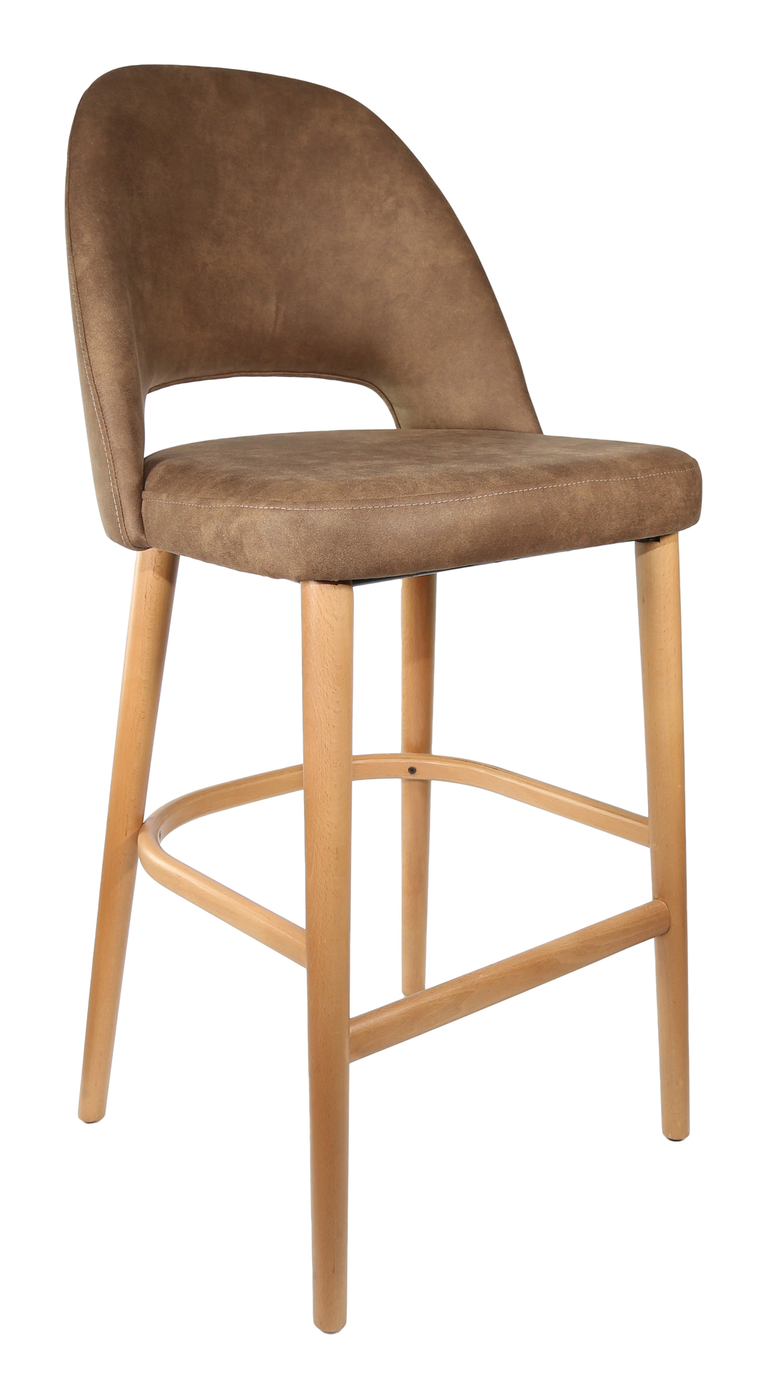 Durafurn Semifreddo Stool - Trojan Oak Legs/Mocha Fabric