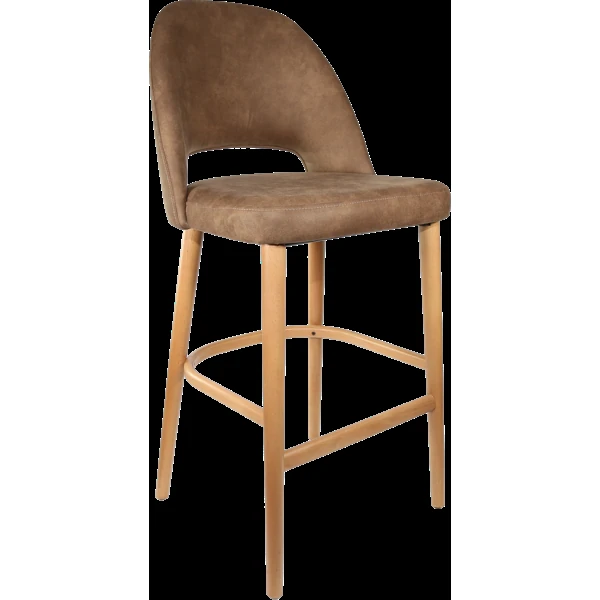 Durafurn Semifreddo Stool - Trojan Oak Legs/Mocha Fabric