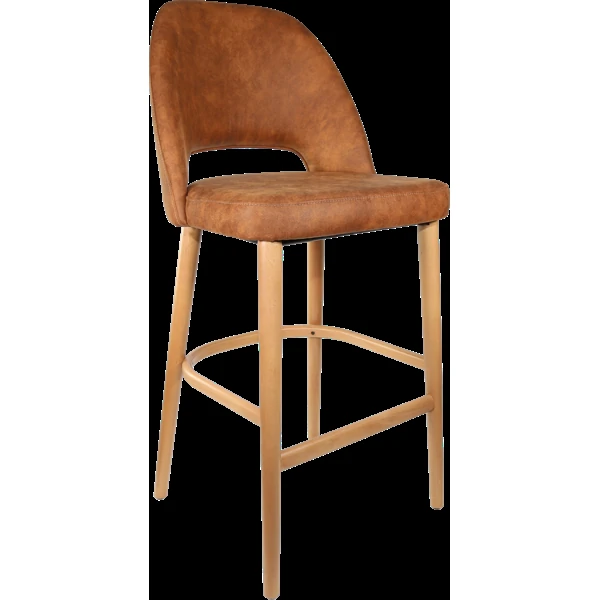 Durafurn Semifreddo Stool - Trojan Oak Legs/Tan Fabric