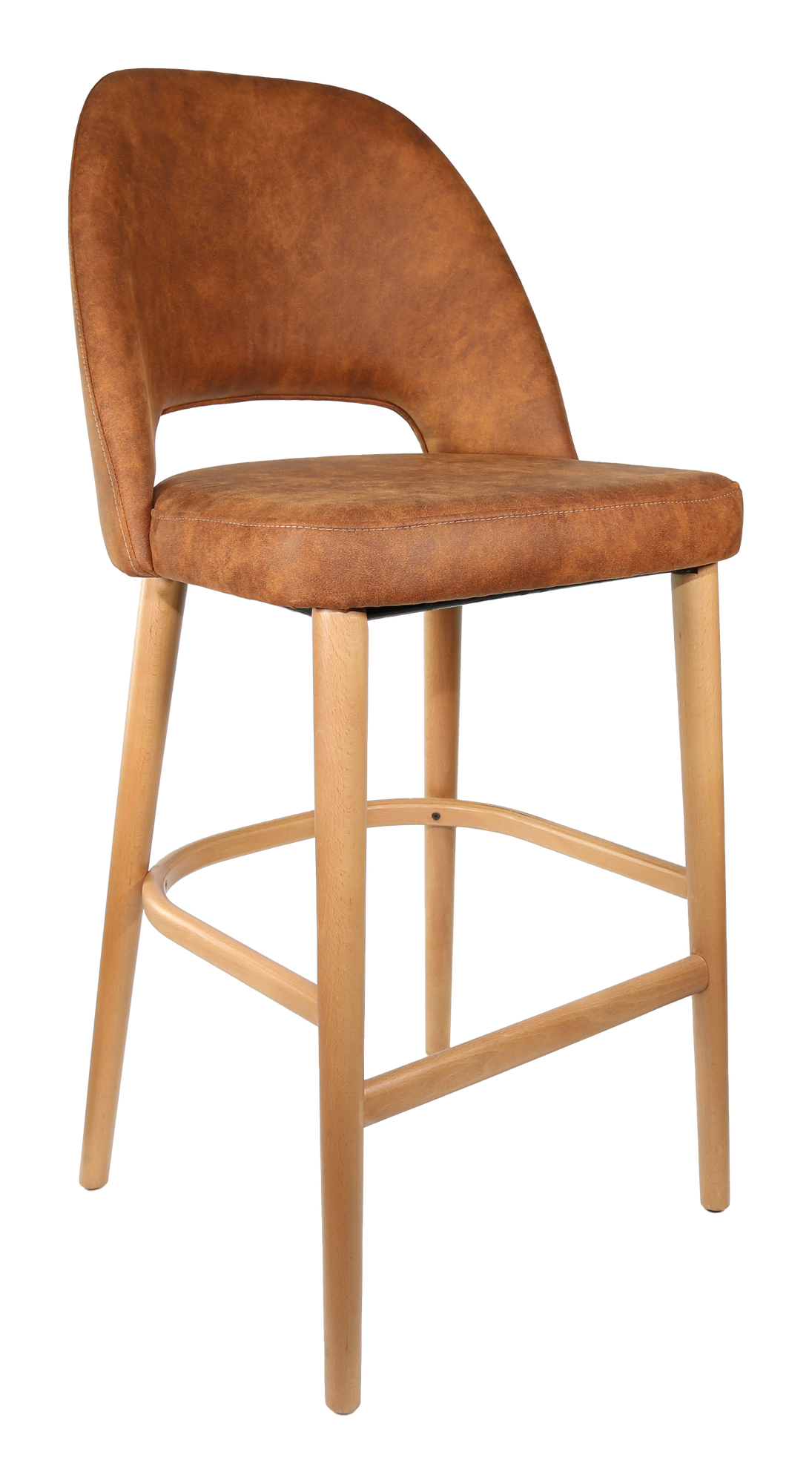 Durafurn Semifreddo Stool - Trojan Oak Legs/Tan Fabric