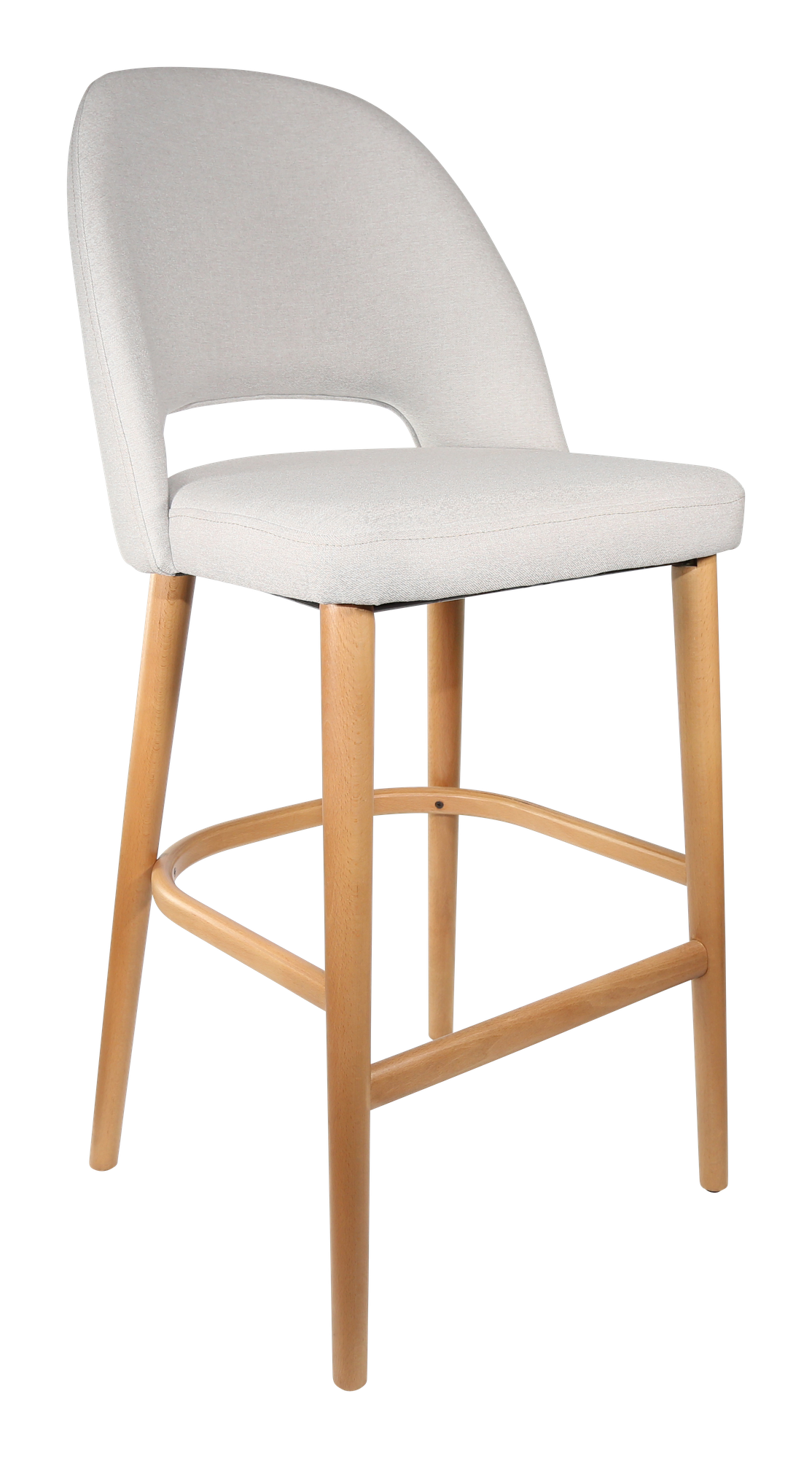 Durafurn Semifreddo Stool - Trojan Oak Legs/ Light Grey Woven Fabric