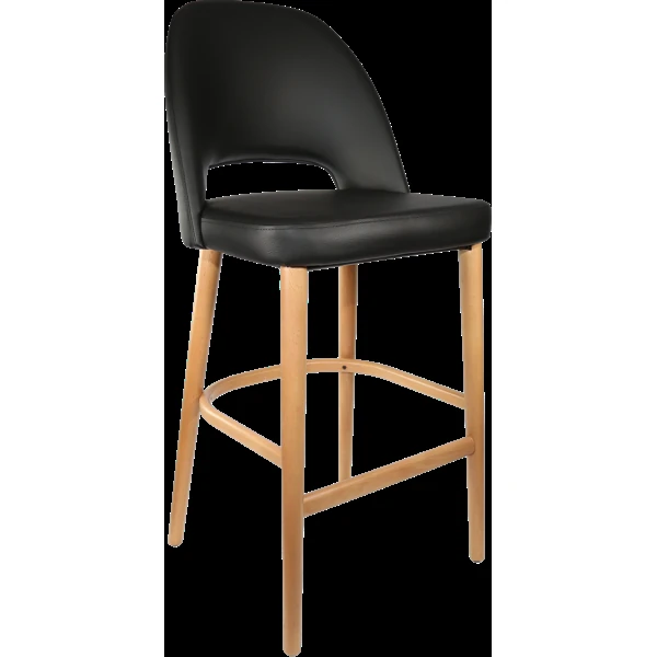Durafurn Semifreddo Stool - Trojan Oak Legs/Black Vinyl