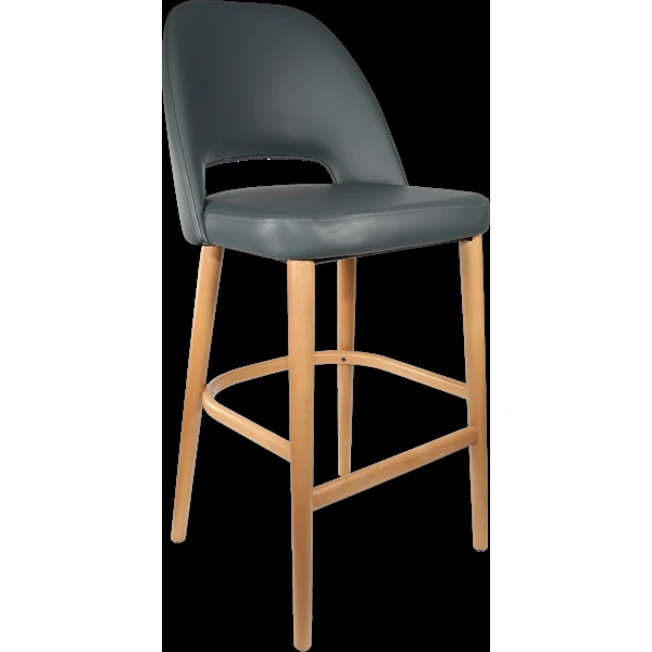 Durafurn Semifreddo Stool - Trojan Oak Legs/Anthracite Vinyl
