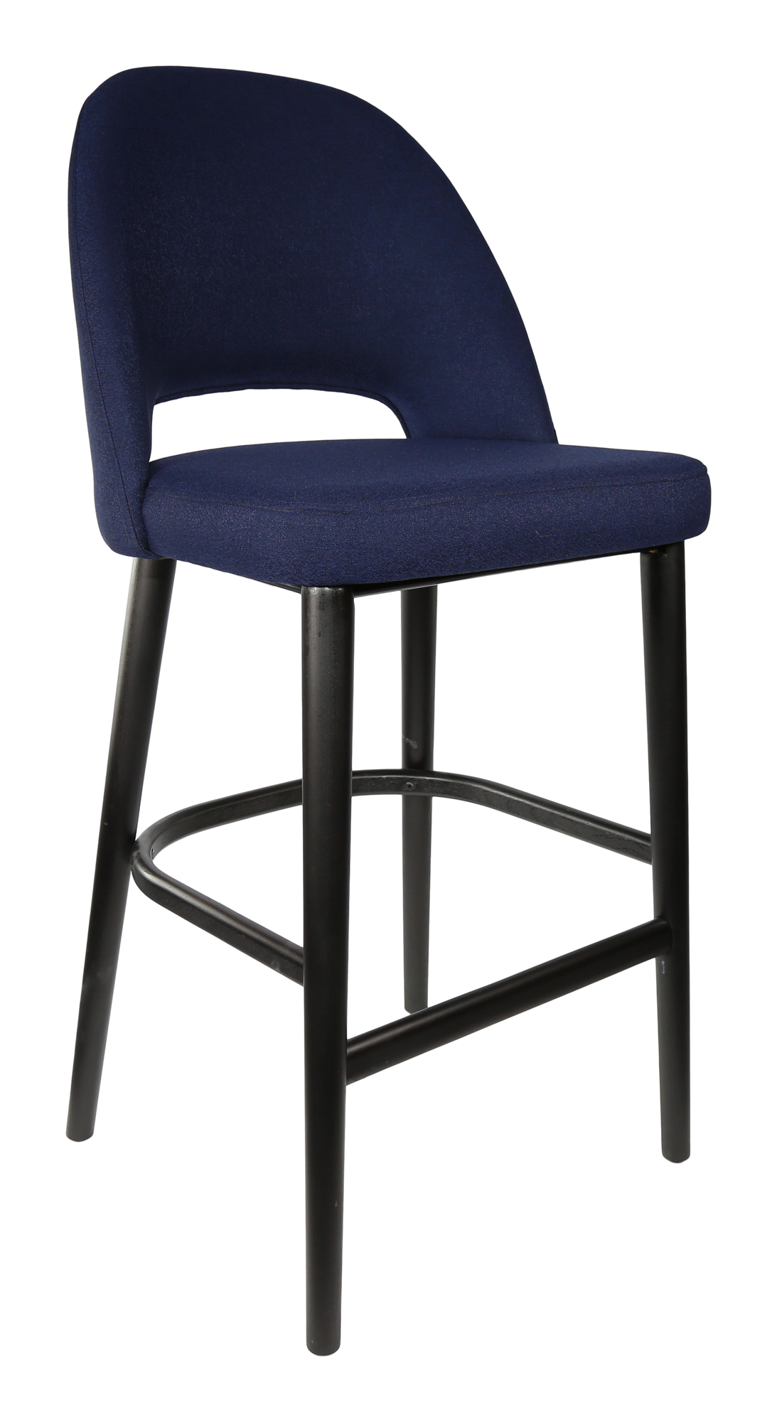 Durafurn Semifreddo Stool - Black Legs/Navy Woven Fabric