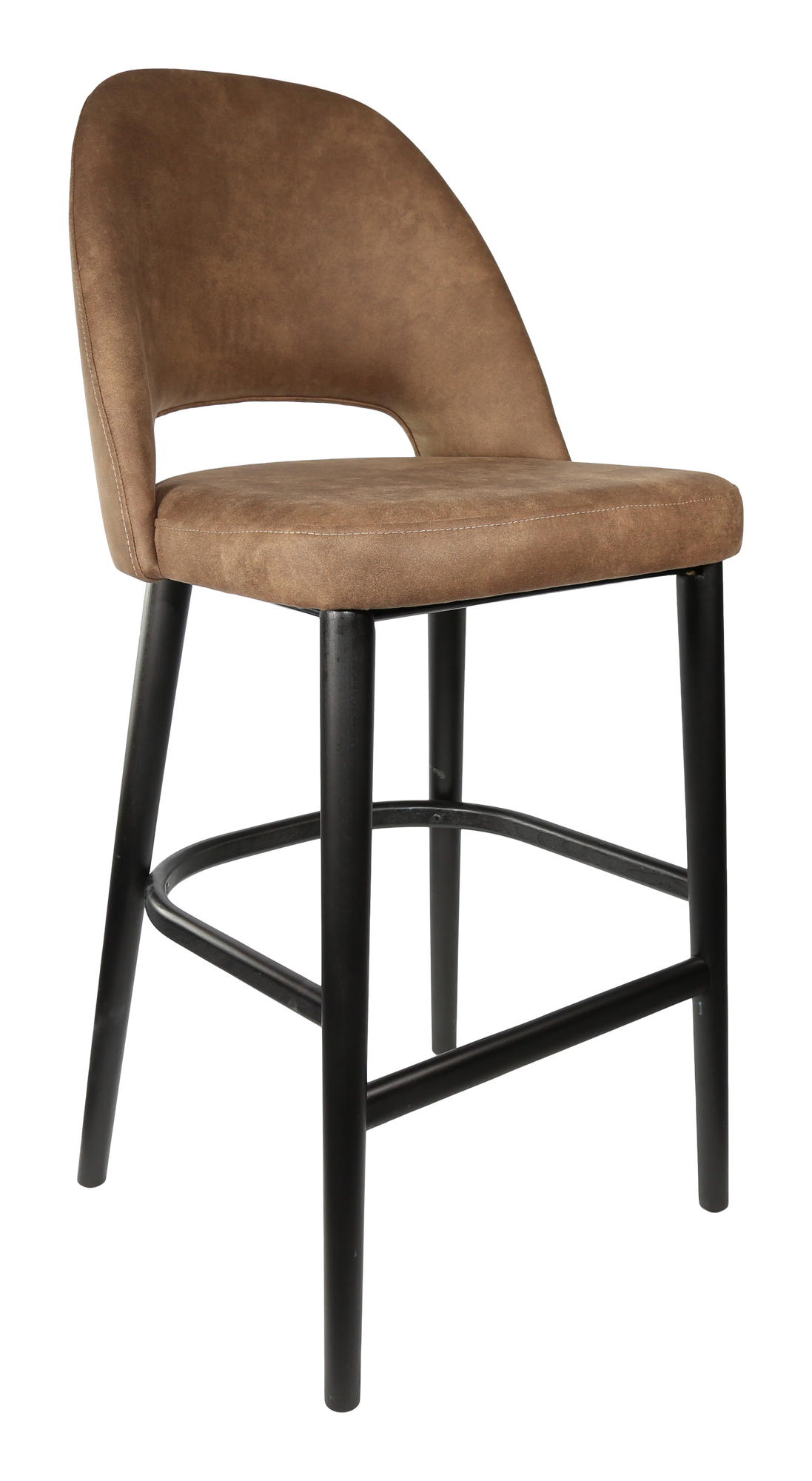 Durafurn Semifreddo Stool - Black Legs/Mocha Fabric