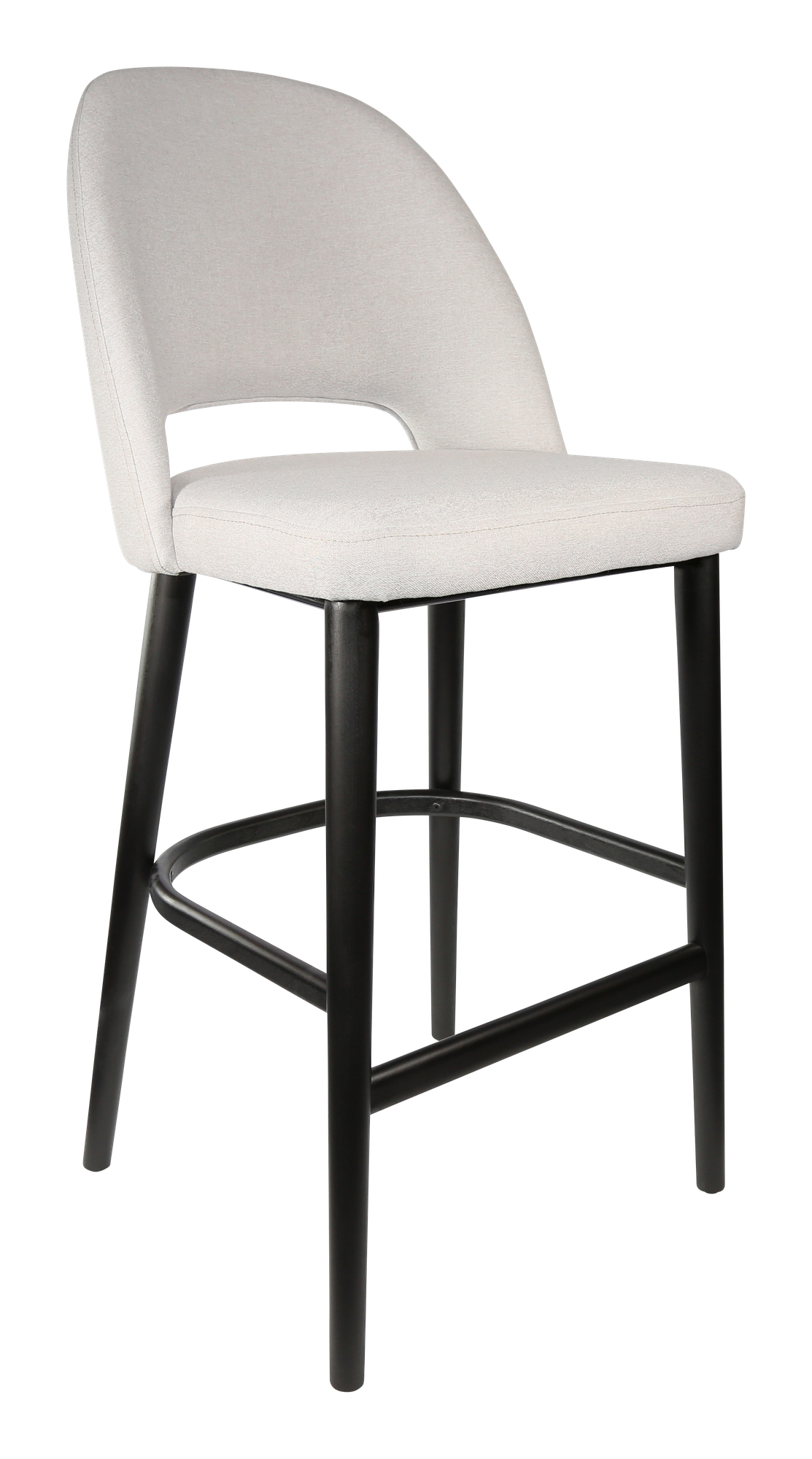 Durafurn Semifreddo Stool - Black Legs/ Light Grey Woven Fabric