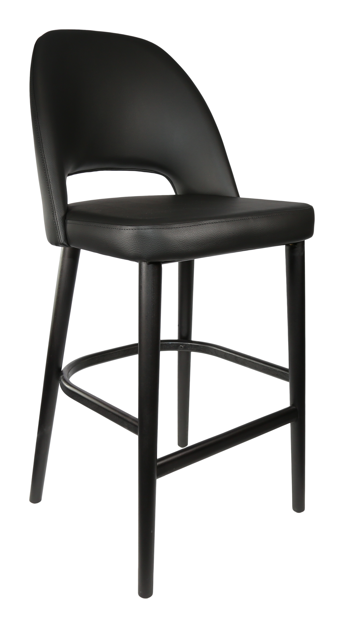 Durafurn Semifreddo Stool - Black Legs/Black Vinyl