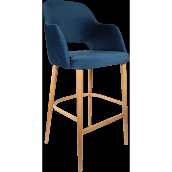 Durafurn Sorbet Stool - Trojan Oak Legs/Denim Velvet
