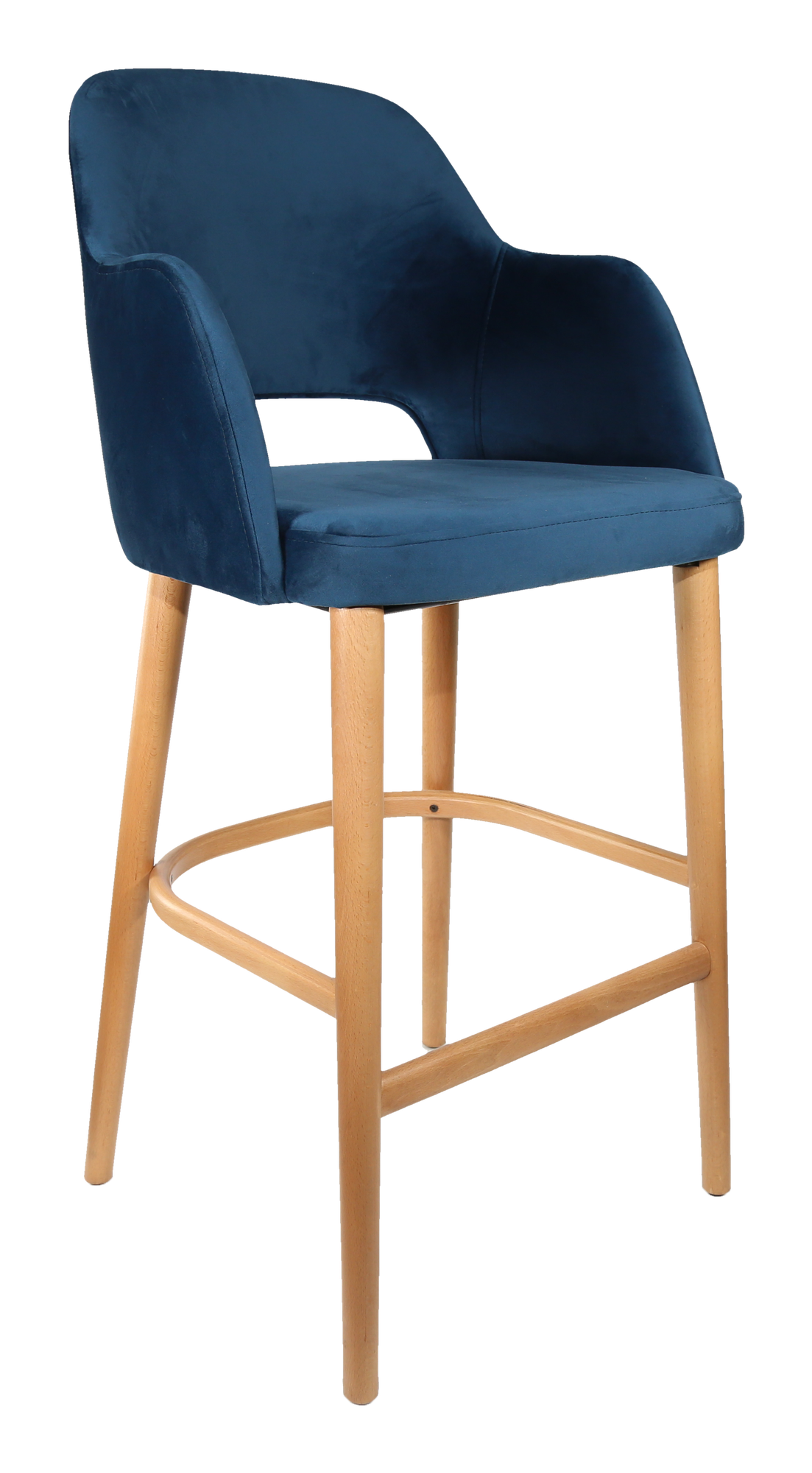 Durafurn Sorbet Stool - Trojan Oak Legs/Denim Velvet
