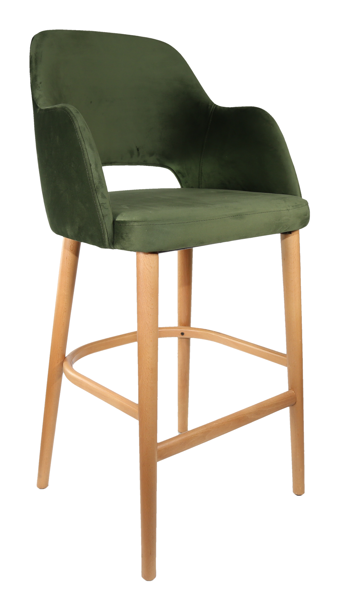 Durafurn Sorbet Stool - Trojan Oak Legs/Avocado Velvet