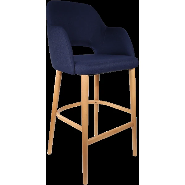 Durafurn Sorbet Stool - Trojan Oak Legs/Navy Woven Fabric