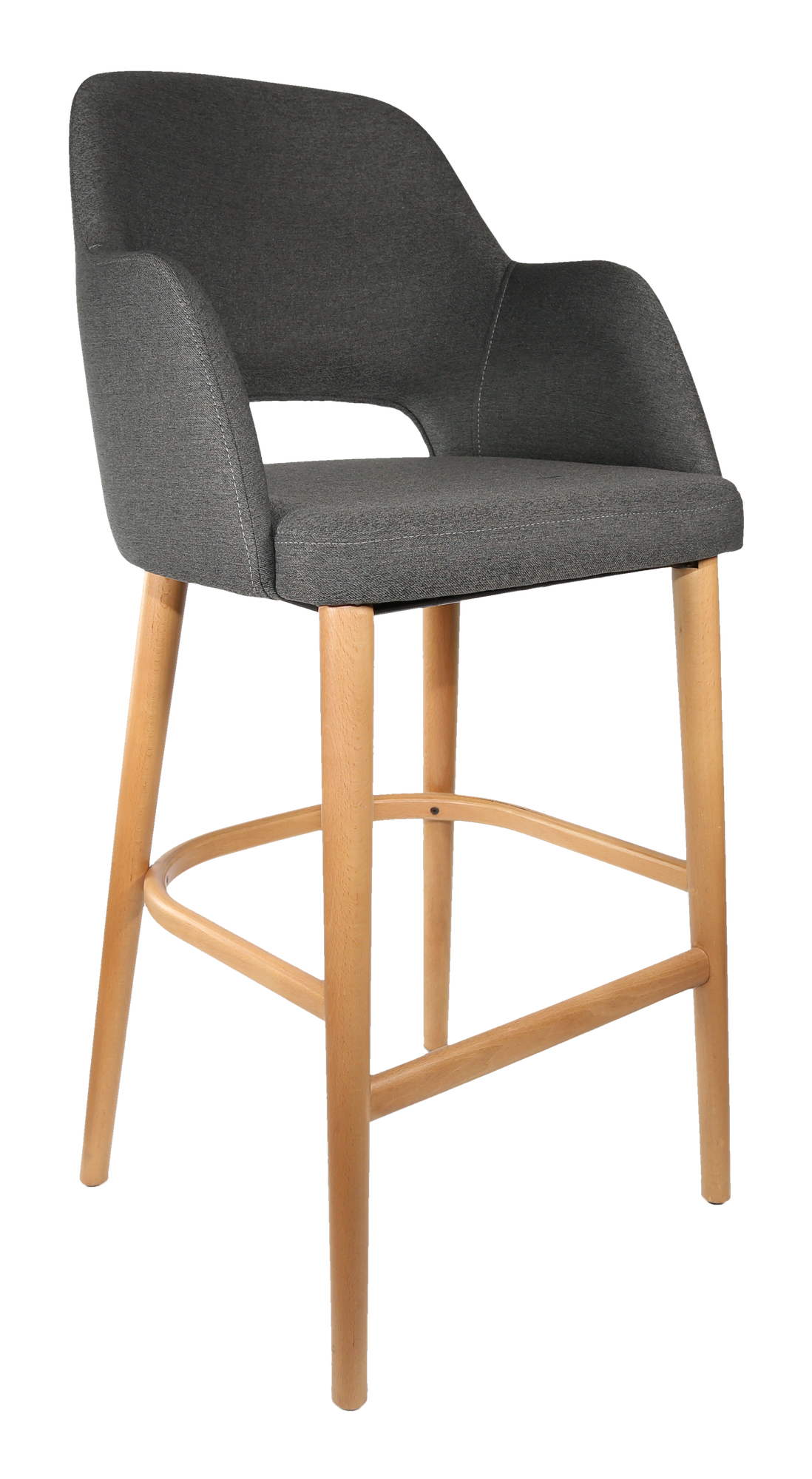 Durafurn Sorbet Stool - Trojan Oak Legs/Anthracite Woven Fabric