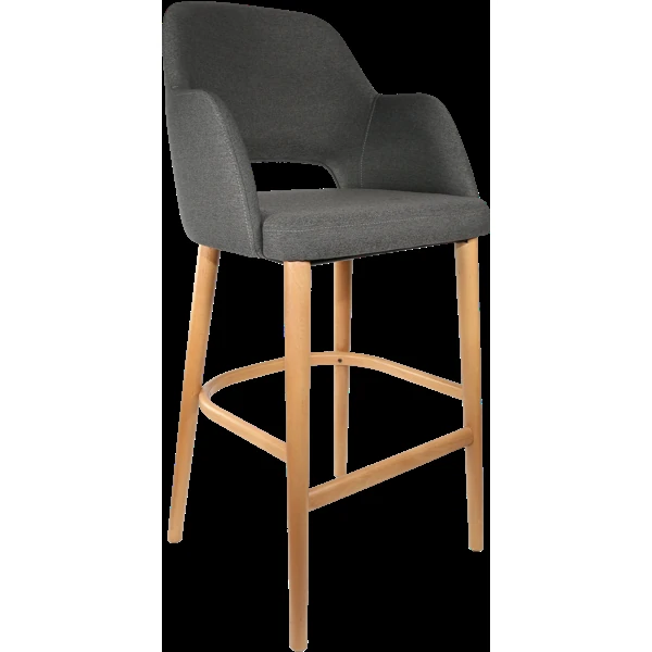 Durafurn Sorbet Stool - Trojan Oak Legs/Anthracite Woven Fabric