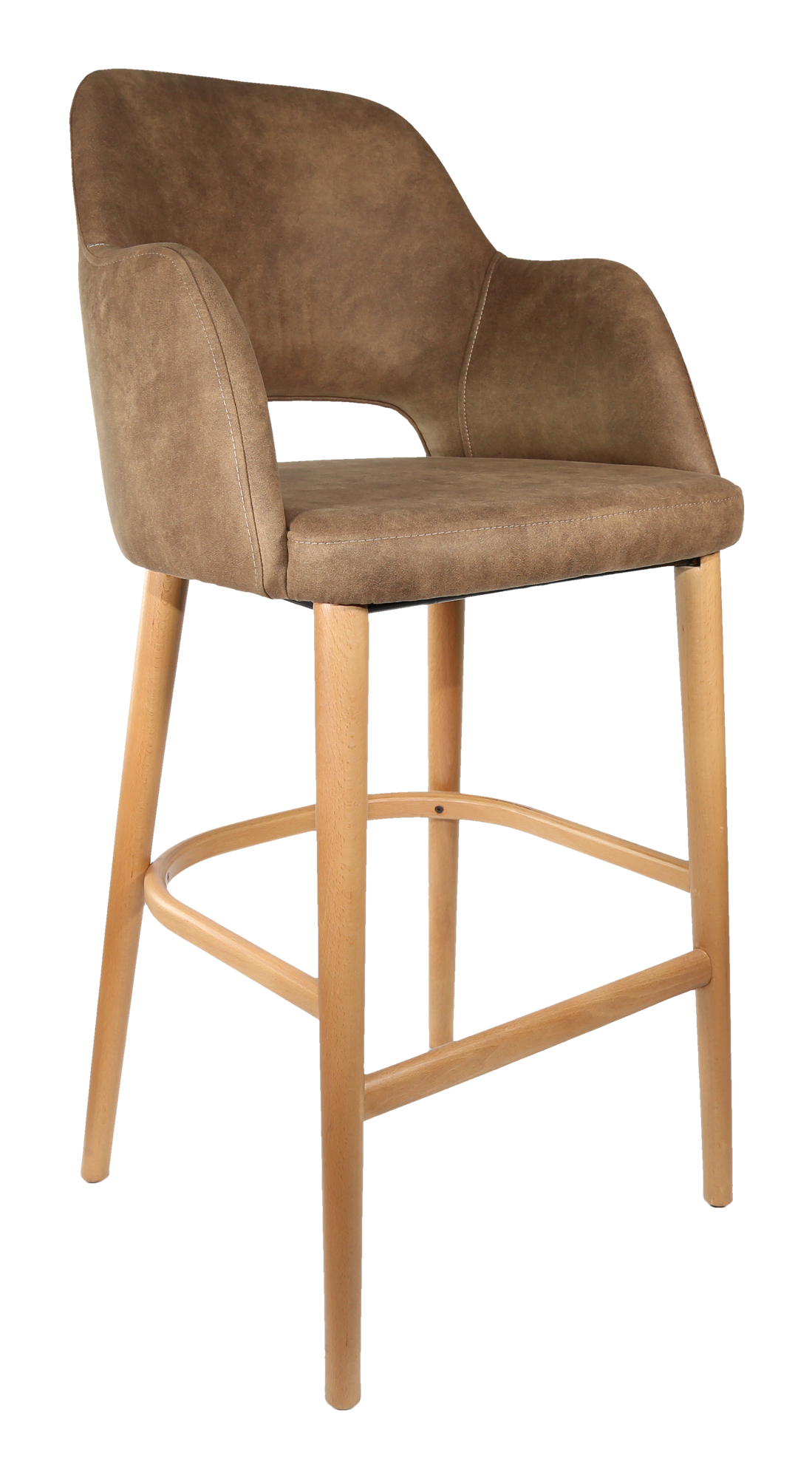 Durafurn Sorbet Stool - Trojan Oak Legs/Mocha Premium Vinyl