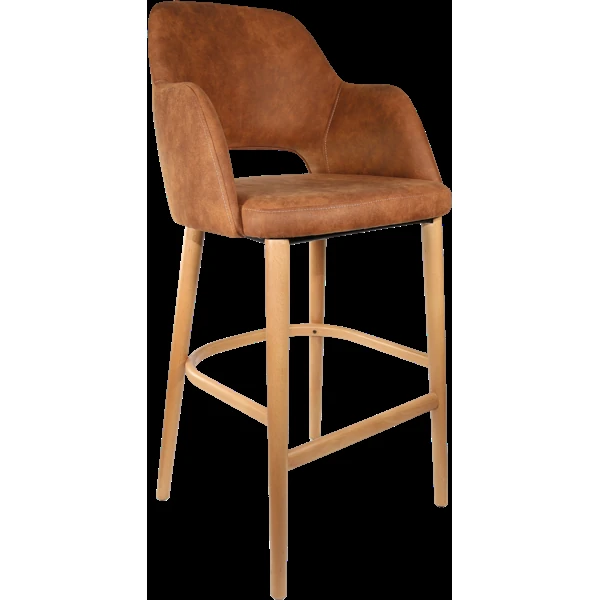 Durafurn Sorbet Stool - Trojan Oak Legs/Tan Premium Vinyl