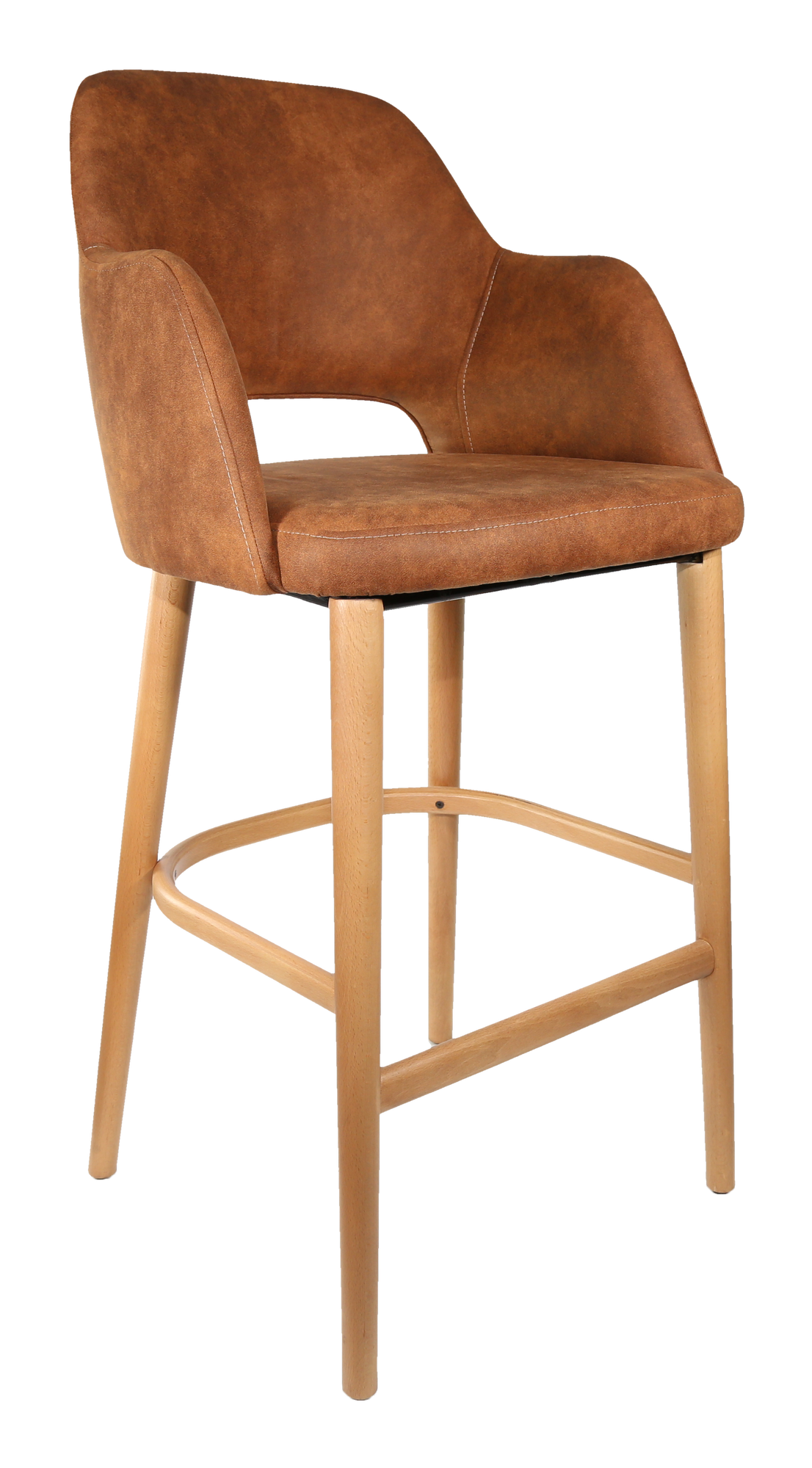 Durafurn Sorbet Stool - Trojan Oak Legs/Tan Premium Vinyl