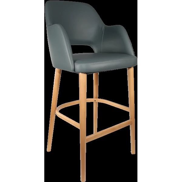 Durafurn Sorbet Stool - Trojan Oak Legs/Anthracite Vinyl