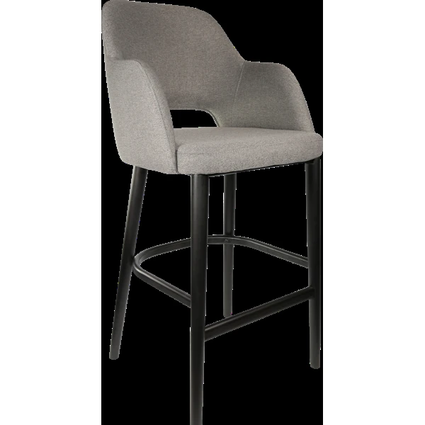 Durafurn Sorbet Stool - Black Legs/Taupe Woven Fabric