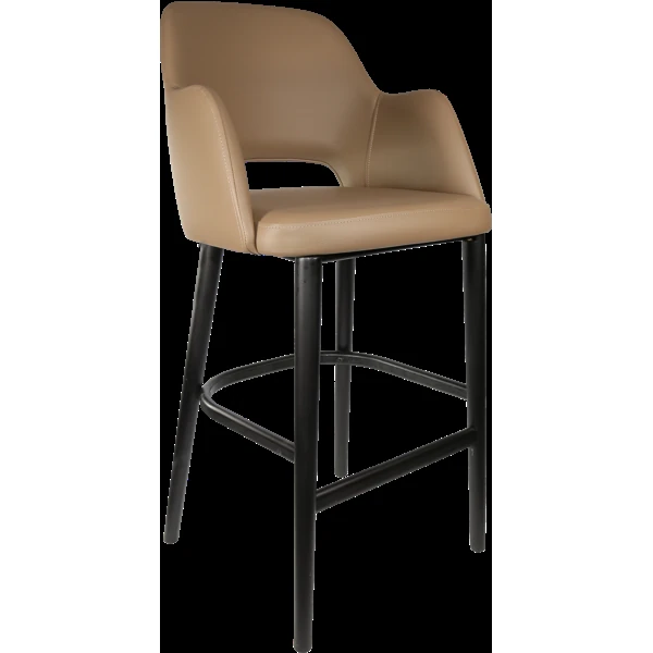 Durafurn Sorbet Stool - Black Legs/Taupe Vinyl