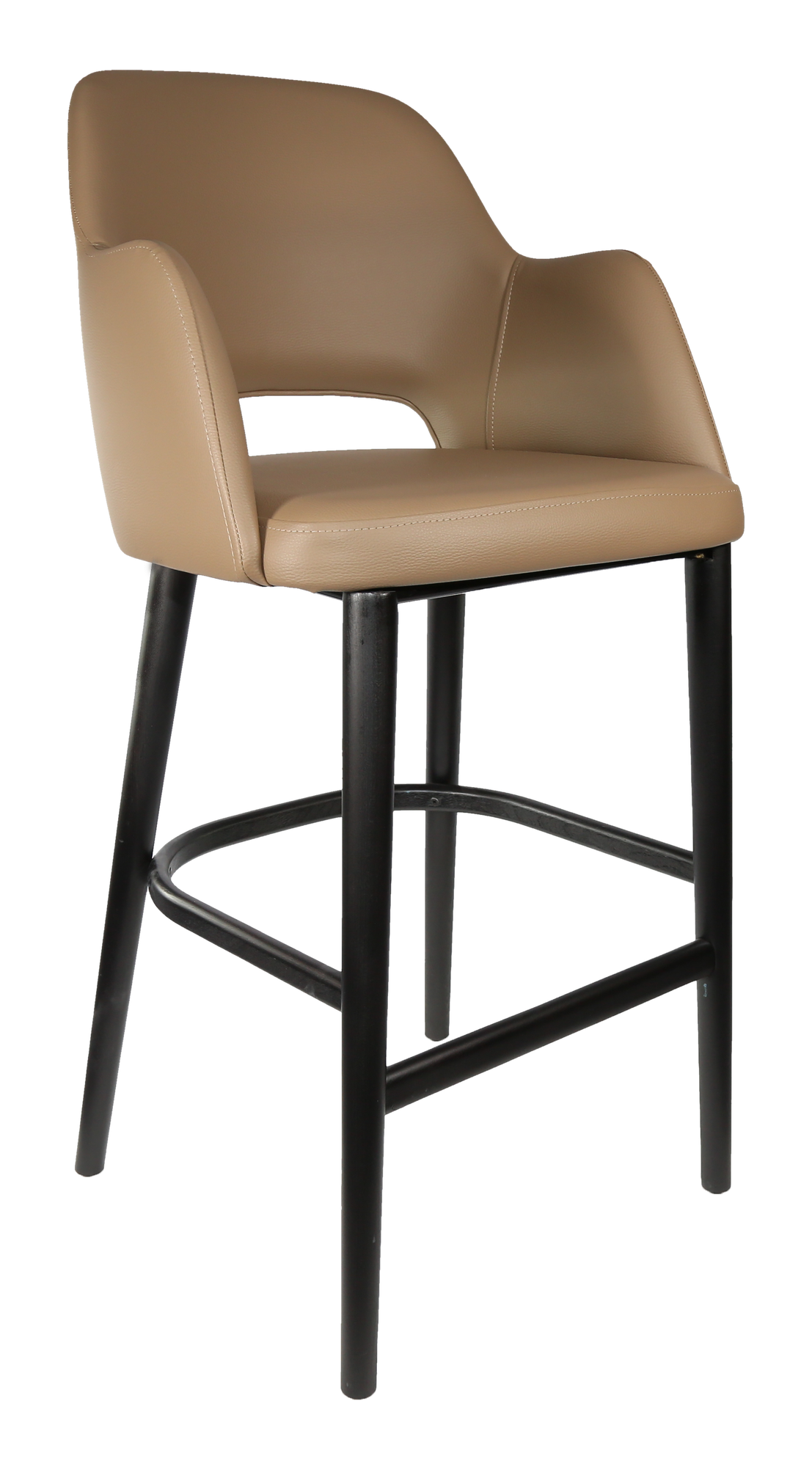 Durafurn Sorbet Stool - Black Legs/Taupe Vinyl