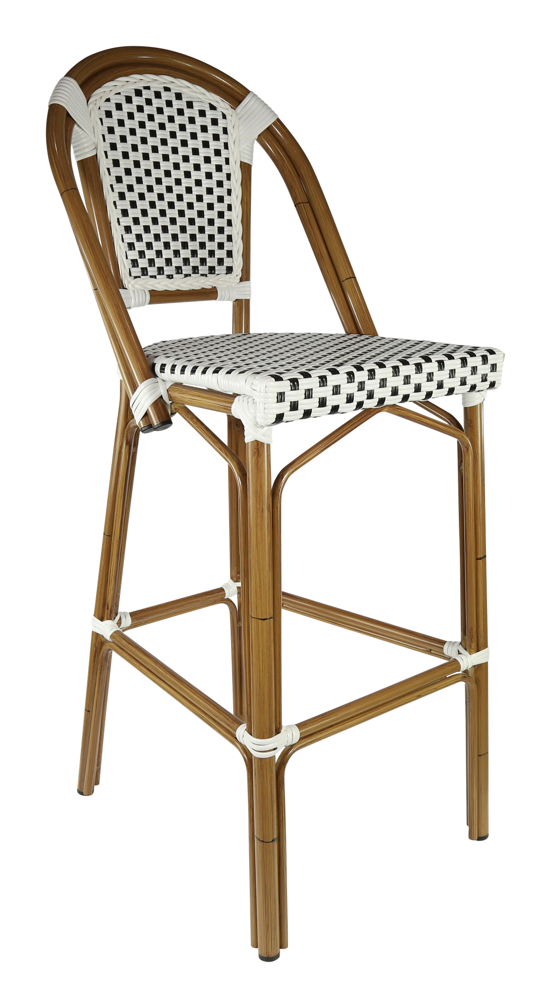 Durafurn Eiffel 750 Barstool - Natural Frame - White/Black Standard