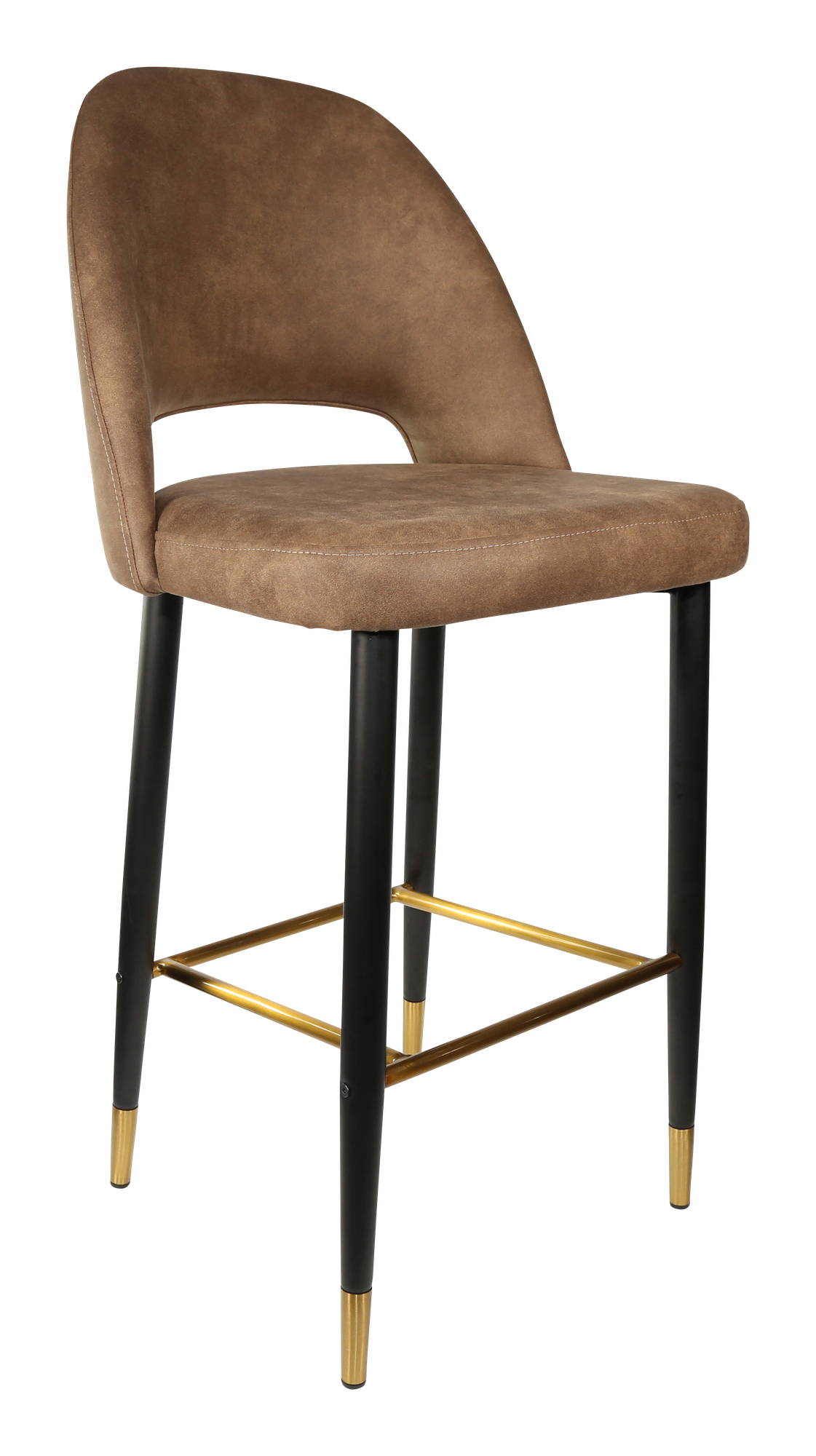 Durafurn Semifreddo Stool - Black Metal 750h Legs/Mocha Fabric