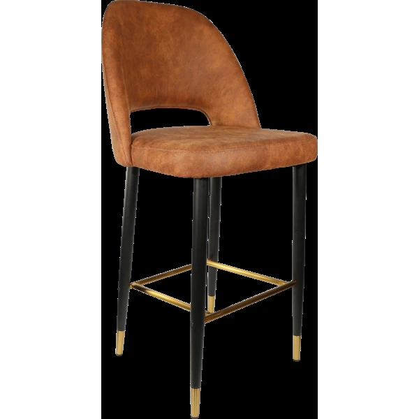 Durafurn Semifreddo Stool - Black Metal 750h Legs/Tan Fabric