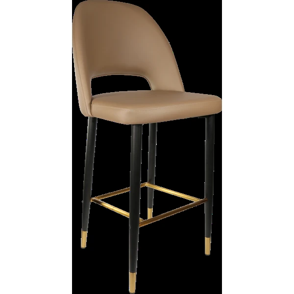 Durafurn Semifreddo Stool - Black Metal 750h Legs/Taupe Vinyl