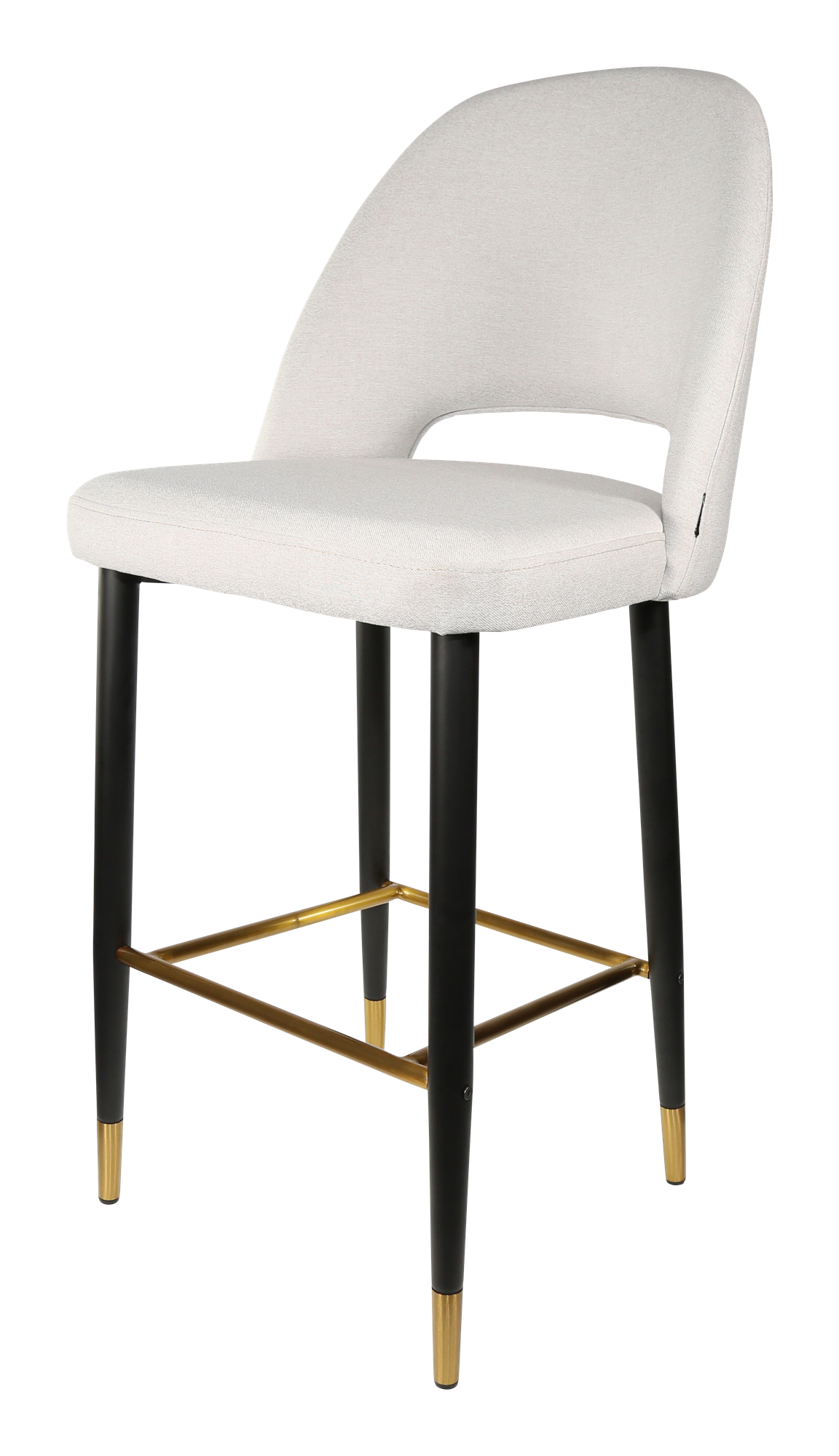 Durafurn Semifreddo Stool - Black Metal 750h Legs/Light Grey Woven Fabric