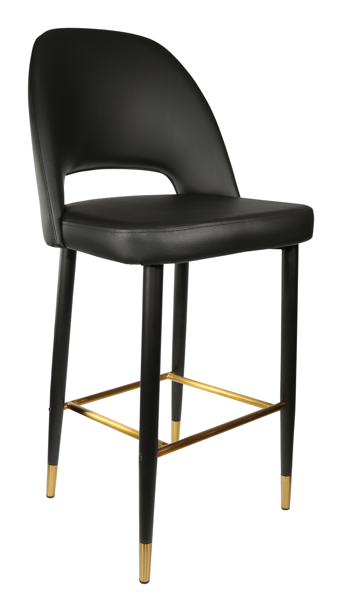 Durafurn Semifreddo Stool - Black Metal 750h Legs/Black Vinyl
