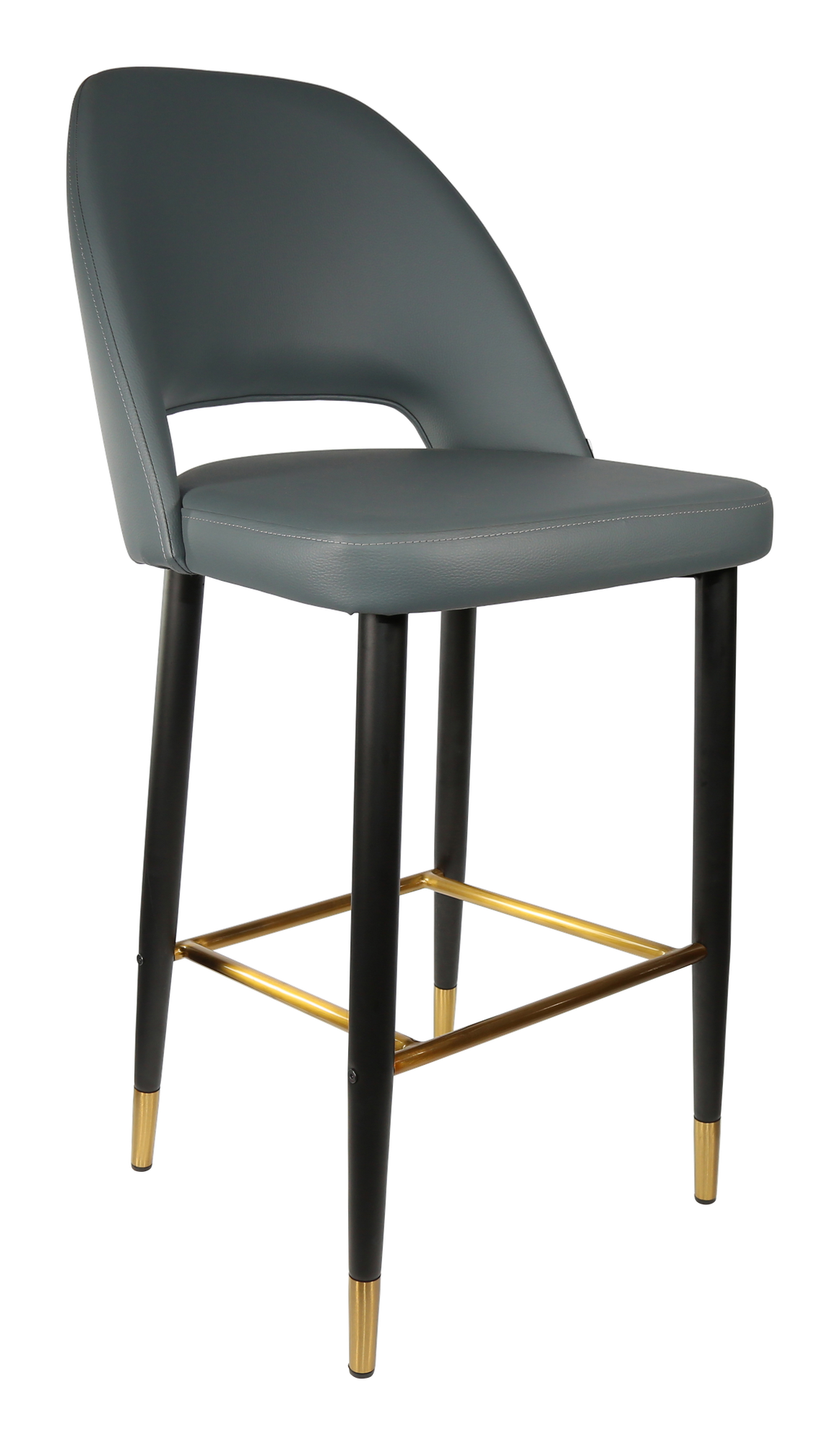 Durafurn Semifreddo Stool - Black Metal 750h Legs/Anthracite Vinyl
