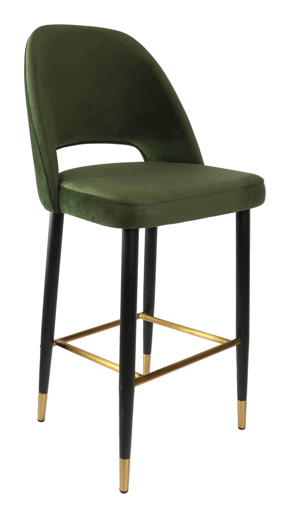 Durafurn Semifreddo Stool - Black Metal 750h Legs/Avocado Velvet